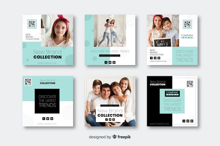 Free Vector fashion banner templates for social media 