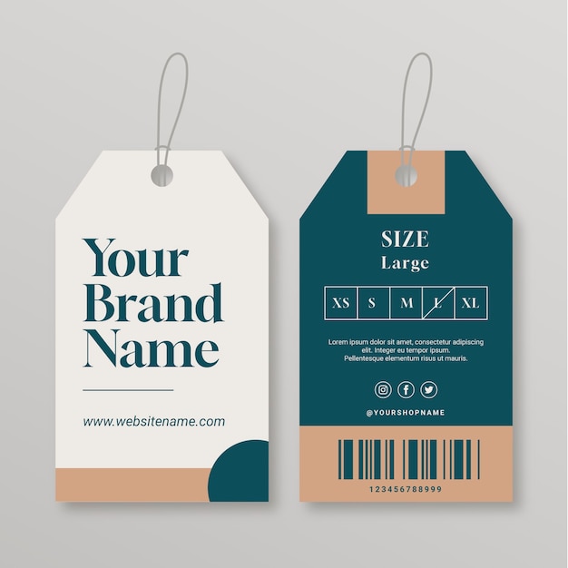 Custom Hang Tag Stamp for Garment With Size and Composition