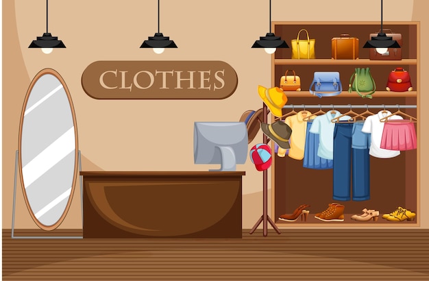 Free vector fashion clothes store illustration