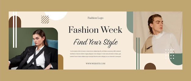 Fashion collection and style twitter header template