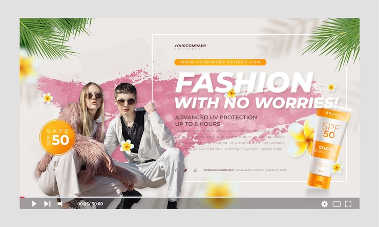 Free Vector fashion collection youtube thumbnail