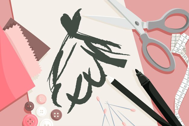 fashion designer flat illustration