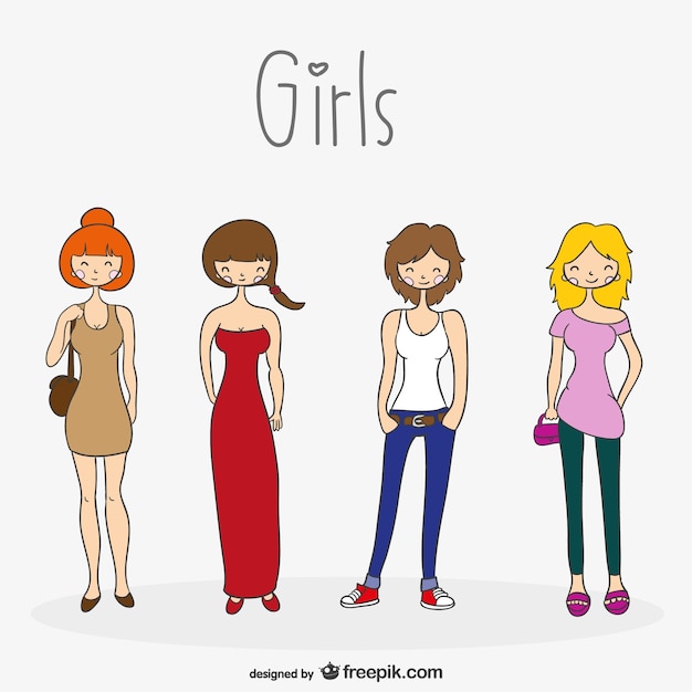 Vettore gratuito vettore fashion girl