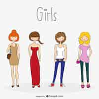 Vettore gratuito vettore fashion girl