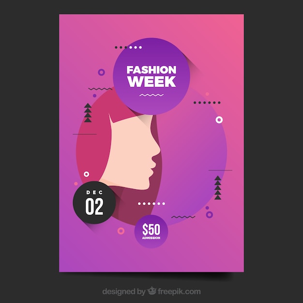 Fashion hairstyle girl vector poster