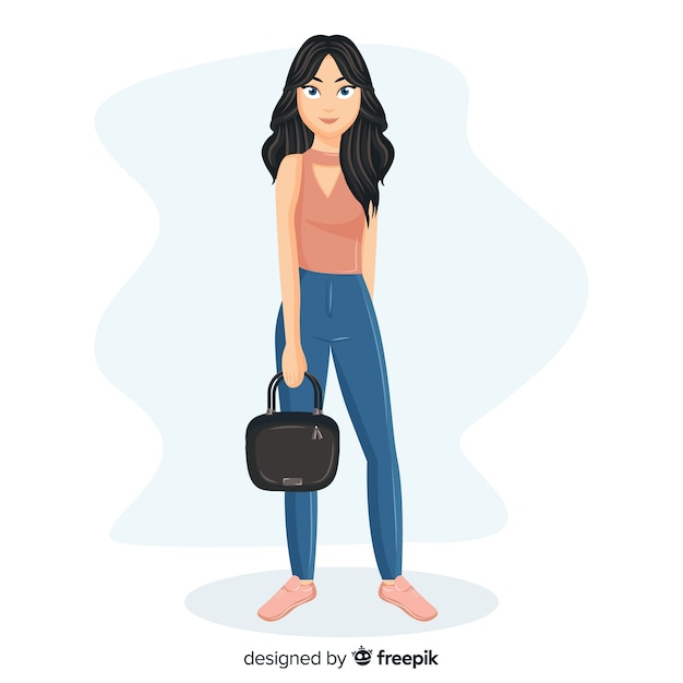 Free vector fashion illustration with female model