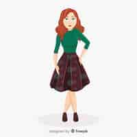 Free vector fashion illustration with female model