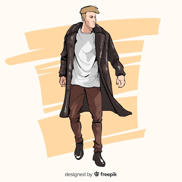 Free vector fashion illustration with male model