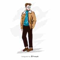 Free vector fashion illustration with male model