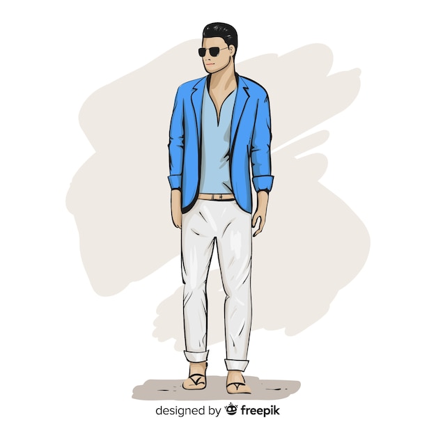 Free vector fashion illustration with male model