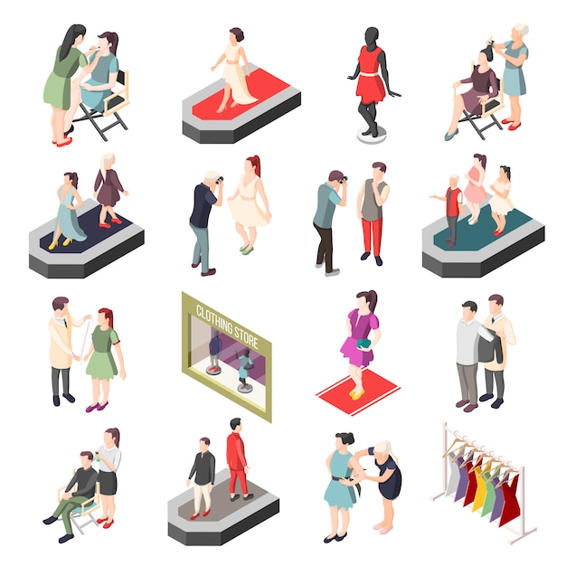 Fashion Industry Isometric characters