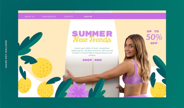 Free vector fashion landing page with organic elements