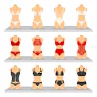 Free vector fashion lingerie images set