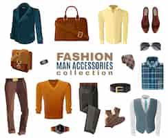 Vettore gratuito collezione accessori uomo moda