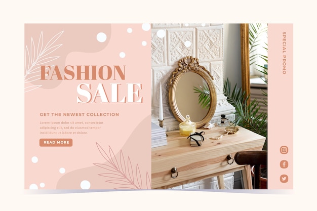 Fashion mirror sale landing page web template