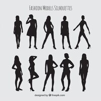 Free vector fashion models silhouettes set