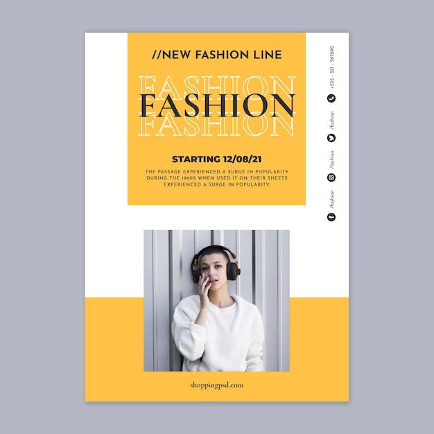 Free vector fashion online shopping poster template