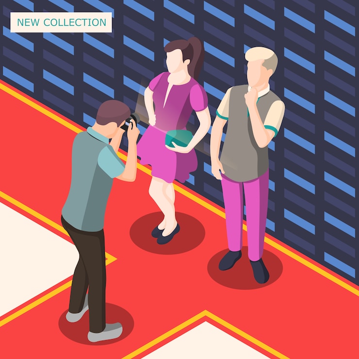 Free Vector fashion photo shooting isometric illustration
