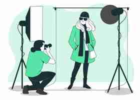 Free vector fashion photoshoot concept illustration