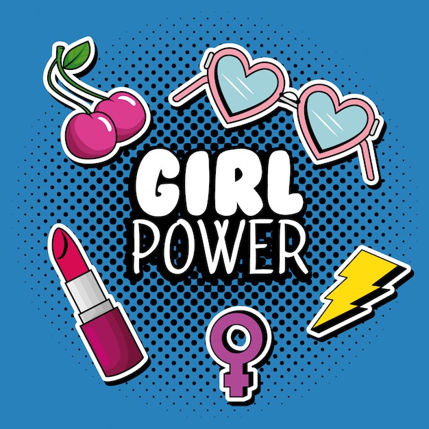 Free vector fashion pop art with girl power message