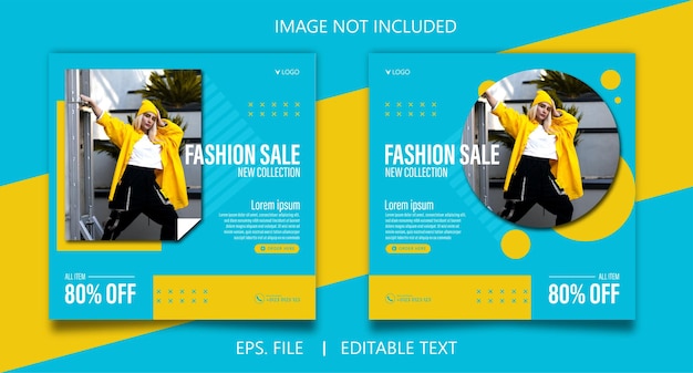 Fashion poster sale social media promotion and instagram banner poster post template design