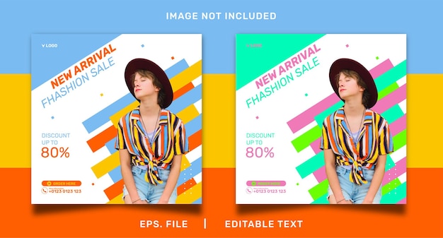 Fashion poster sale social media promotion and instagram banner poster post template design