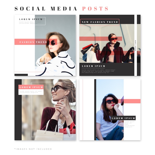 Free vector fashion posts for social media