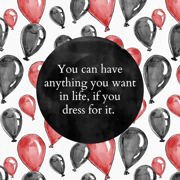 Fashion quote template vector for social media post