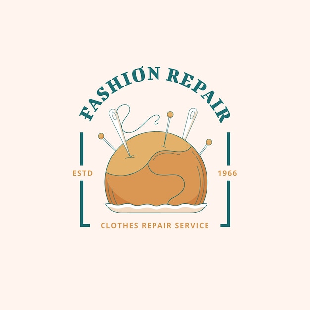 Free vector fashion repair service logo design