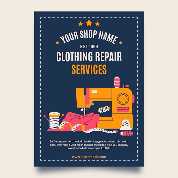 Fashion repair service poster design