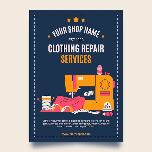 Free vector fashion repair service poster design