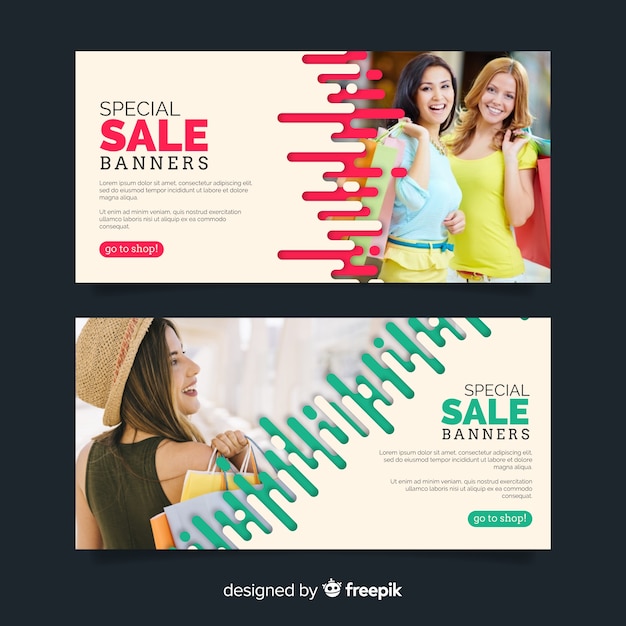 Free vector fashion sale banner collection