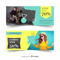 Free vector fashion sale banner collection