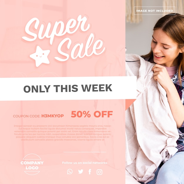 Fashion sale banner with photo