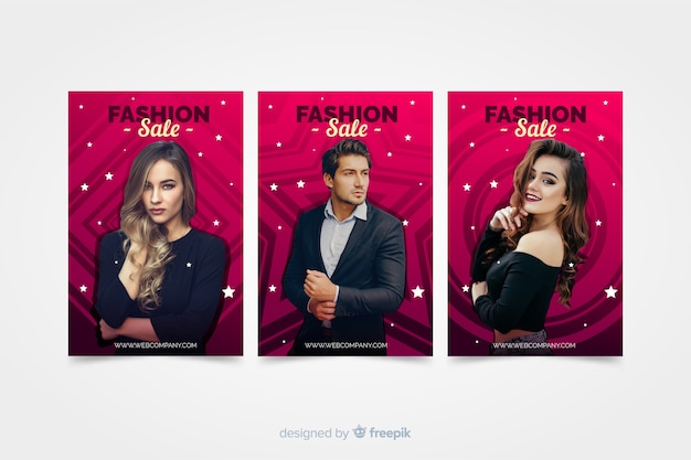 Free vector fashion sale banners with photo