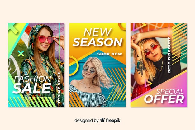 Fashion sale banners with photo