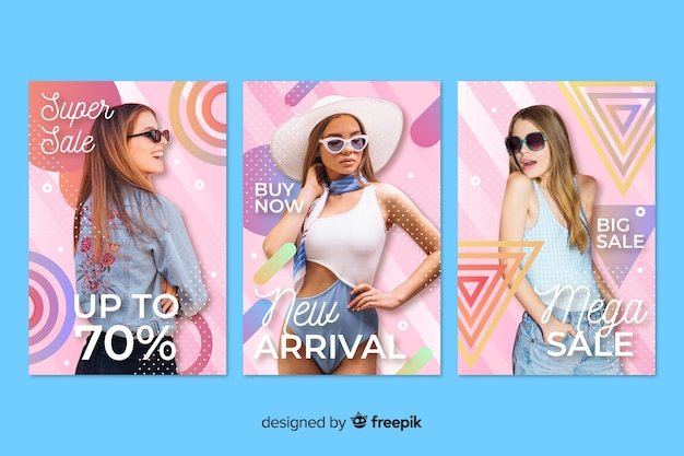 Fashion sale banners with photo