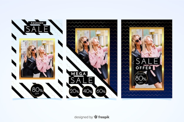 Fashion sale banners with photo