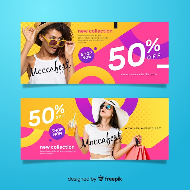 Fashion sale banners with photo