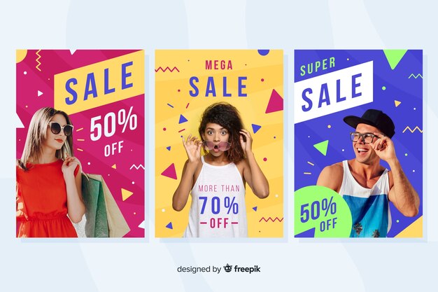 Fashion sale banners with photo