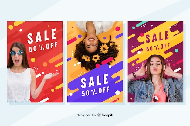 Fashion sale banners with photo