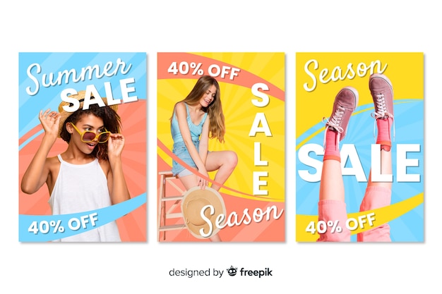 Fashion sale banners with photo