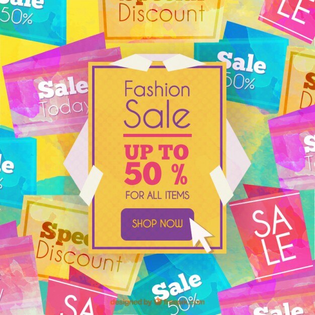 Free Vector fashion sale discount background