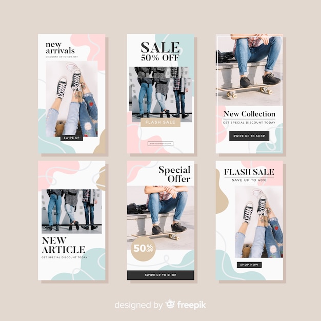 Free Vector | Fashion sale instagram stories collectio