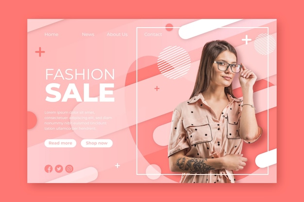 Free vector fashion sale - landing page concept