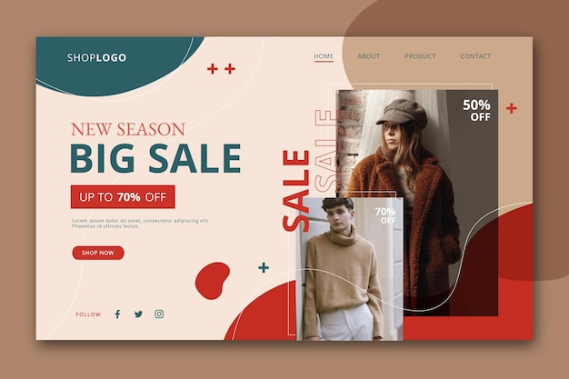 Fashion sale landing page concept