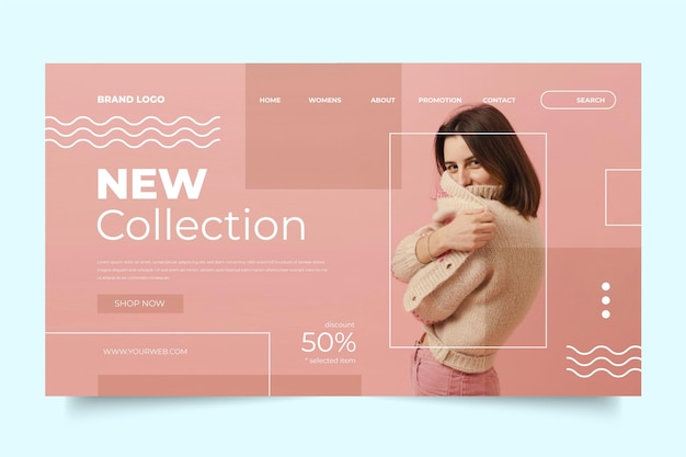 Free vector fashion sale landing page concept