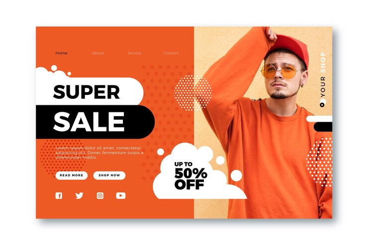Free Vector fashion sale - landing page concept