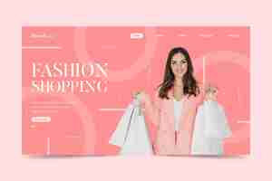 Free vector fashion sale landing page template