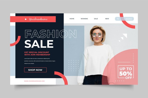 Fashion sale landing page template